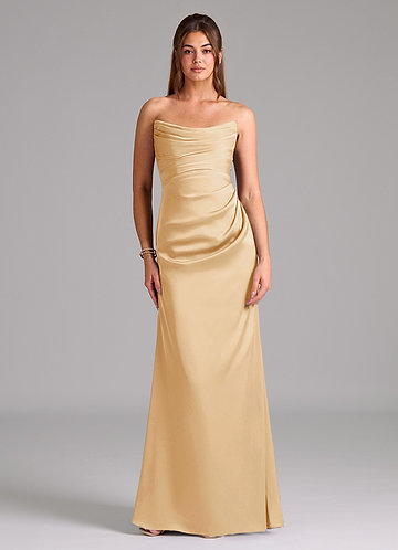 Gold Strapless Bridesmaid Dresses | Azazie