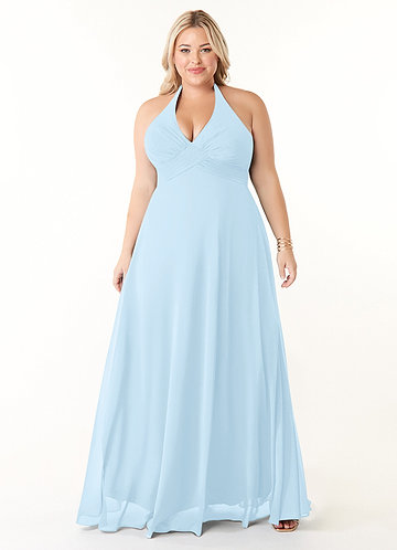 sachin and babi light blue dress Halter Neck Plus Size Bridesmaid Dresses