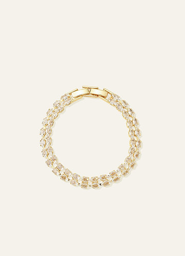 front Double Row Crystal Tennis Bracelet