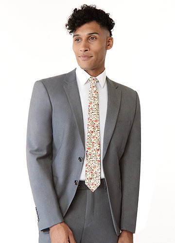 front Autumn Floral Skinny Tie