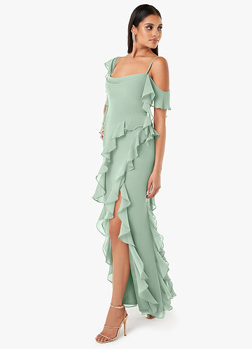 Francesca Pistachio Ruffle Gown image1