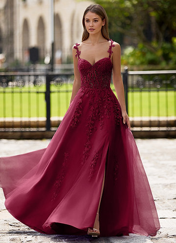 Dreamscape Burgundy A-line Prom Dress image1