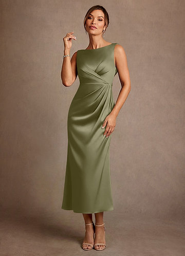 olive green mother of bride dress The 2 Pieces A Line V Neck Appliqued Knee Length Mother Of The Bride Dresses With Jacket Full Length Sleeve Style Light Olive Green Mother Of
