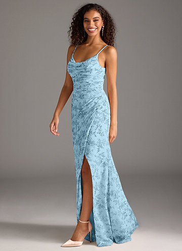 Azazie Dallas Blue Fern Floral Bridesmaid Dresses | Azazie