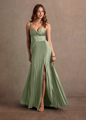 Tyla Dusty Sage Pleated Maxi Prom Dress image1