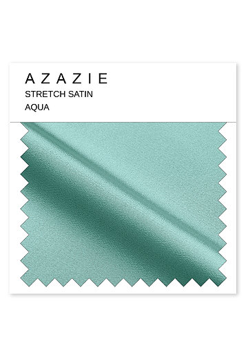 front Azazie Aqua Stretch Satin Swatch