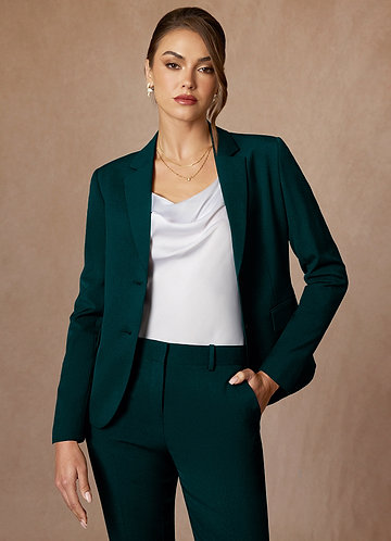 front Whitney Pine Structured Stretch Blazer