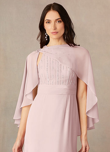 front Azazie Matching Color Chiffon Asymmetrical Wrap