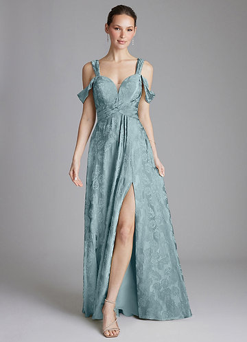 Light Blue Jacquard Bridesmaid Dresses | Azazie