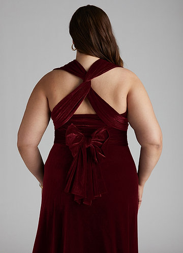 Azazie Infinity Velvet Wrap A-Line Dress