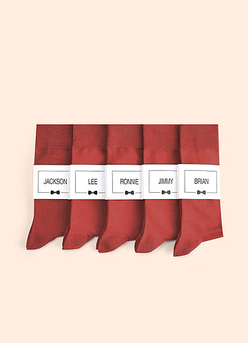 front Matching Color Men's Dress Socks with Personalized Label