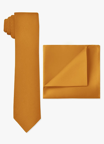 front Matt Satin Skinny Tie och ficka Square Set