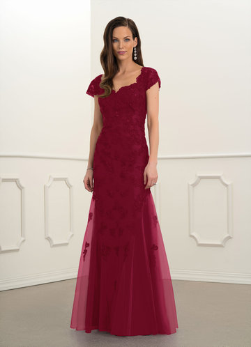 burgundy mother's dress