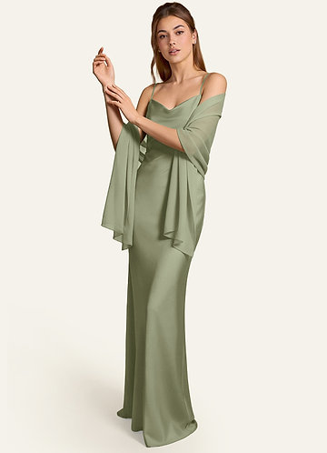 front Azazie Matching Color Aleena Chiffon Shawl