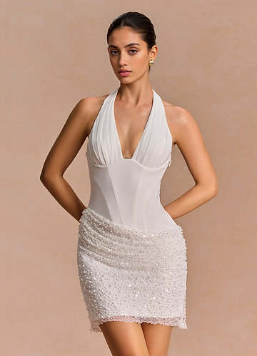 White Dress for Engagement Photos