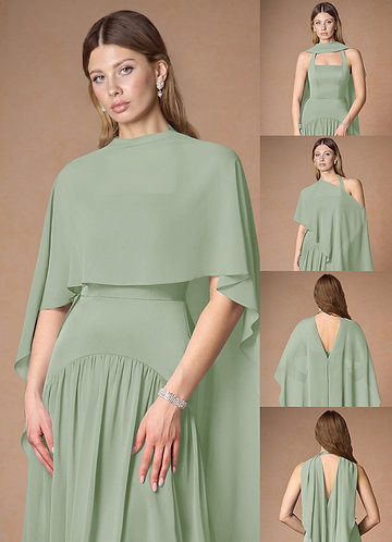 front Azazie Matching Color Chiffon Multiway Cape