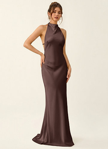 cowl neck long sleeve dress Evangeline Satin Gown – White to barely EXCLUDE_PROMO:F Eureka Ergonomic | 5 Optional:Tight-fit long sleeves