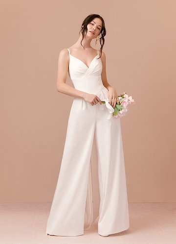 2020 Arabic Satin Jumpsuit With Jacket White Long Sleeve Formal Jumpsuit  Evening Wear For Prom, Formal Parties, Bridesmaids, And Pageants From  Newdeve, $114.05