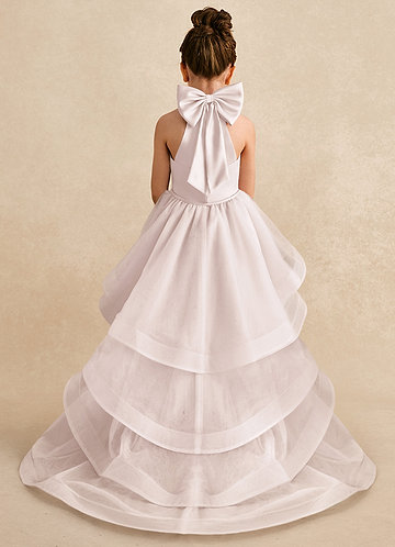 Azazie Bev Vestidos de Niña de Flores Vestido de Pétalo De Rosa de Tul de Corte en A con Convertible image1