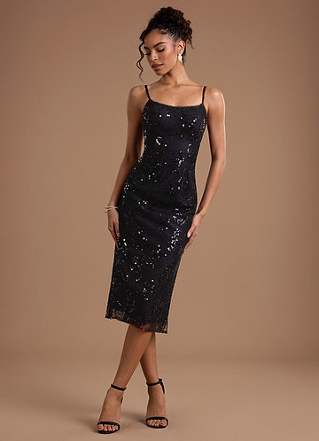 Brie Black Midi Dress image1