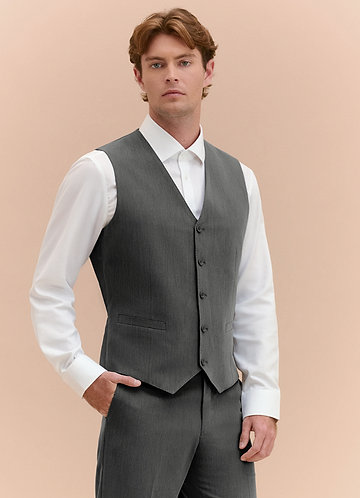front William Charcoal Comfort Blend Suit Vest