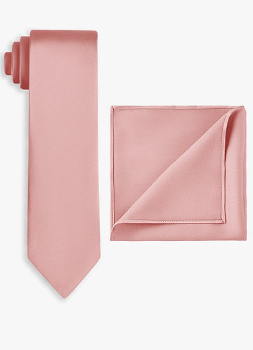 front Conjunto de corbata ancha y pañuelo de bolsillo de satén elástico