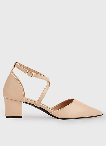 front Cross Strap Ankle Strap Heels