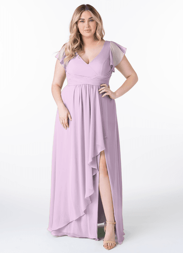lilac bridesmaid dresses plus size Blossom Drift Fishtail Gown | Pale Peach Mermaid Dress 3XL main image 1