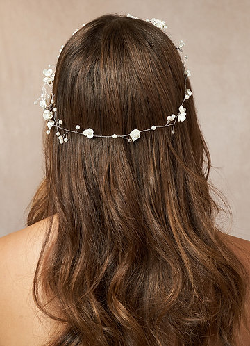 front Tocado de vid floral blanco