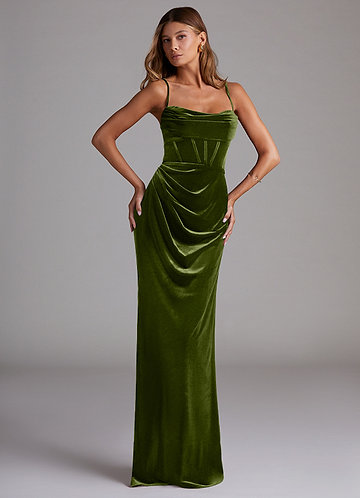 neelam muneer green dress Sweet Jane Olive Crushed Velvet Mini Dress | As seen on Taylor Swift main image 0