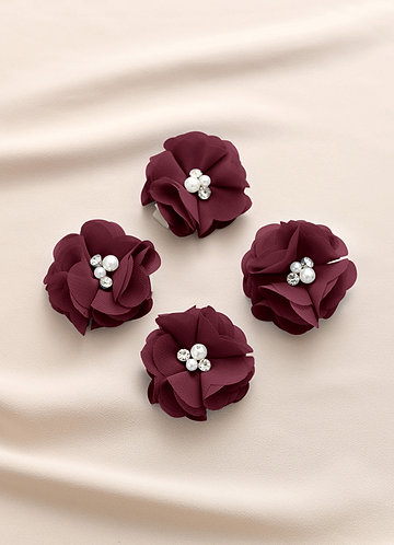 front Four-Piece Matching Color Chiffon Hair Clip Set