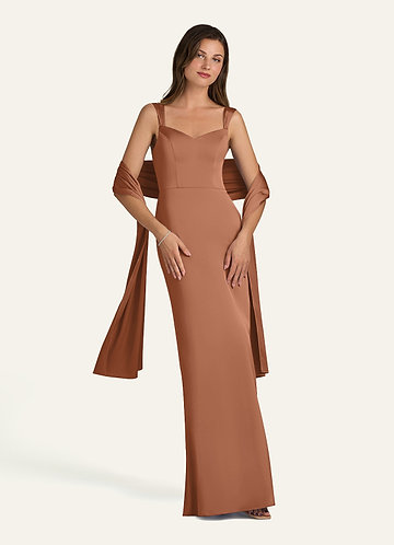 front Azazie Matching Color Stretch Satin Shawl