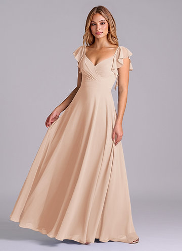 knee length dresses for ladies DIANA V NECK SHORT PUFF SLEEVE MAXI DRESS
