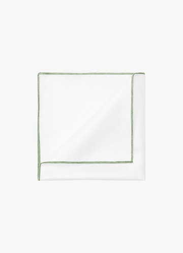 front Ivory Matte Satin Pocket Square with Colored Edge