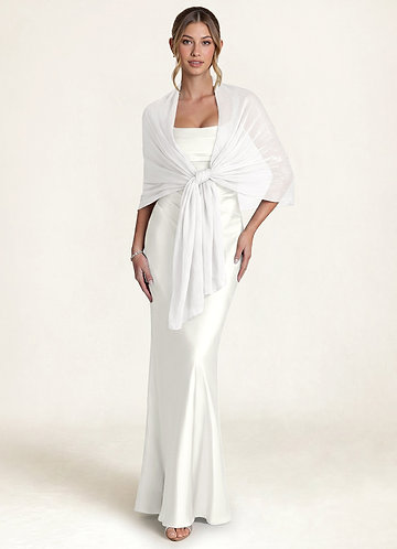 Ester White Pearl Sleeve Midi Dress Ready to Ship | Azazie Ester White Pearl Sleeve Midi Dress Ready to Ship | Azazie