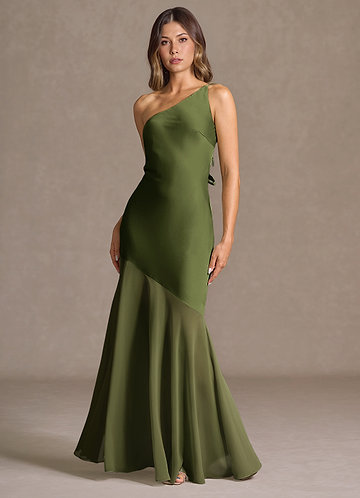 Fatima Olive Maxi Dress front