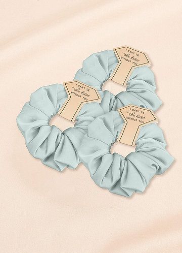 front Three-Piece Bridesmaid Stretch Satin Over Size Scrunchie Set