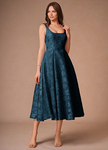 Briac Navy A-line Midi Dress image1