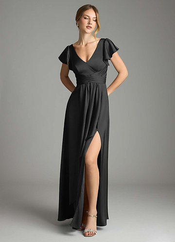 formal black dresses for women plus size Berylove Women Maxi Mother Dress Plus Size Black V Neck Half Sleeves Embroidered Wedding Party Guest Dress, Black / 3XL main image 1