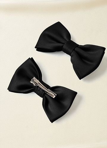 front Matte Satin Bow Hair Clip Set