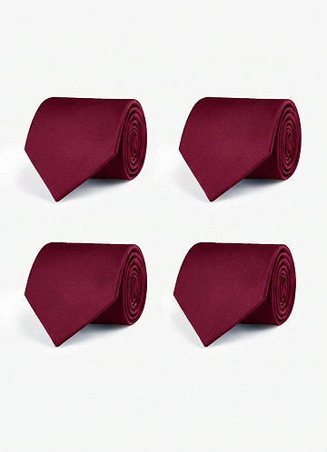 front Stretch Satin Matching Groomsmen Tie Set – 4 Pieces