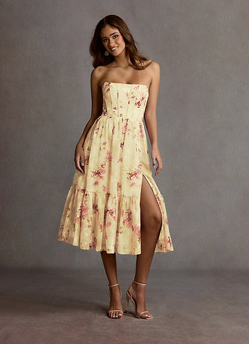 Gigi Light Yellow Midi Dress image1