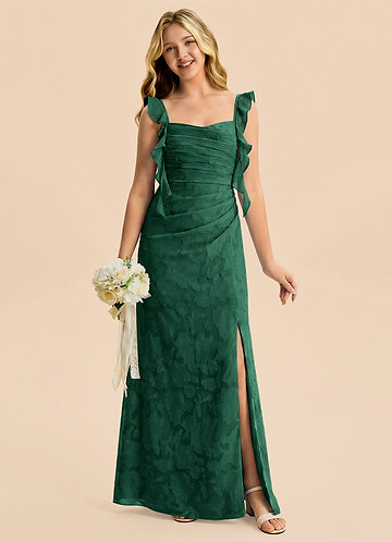 dark green dress juniors Satin Dark Green Junior Prom Dress GTEEN019