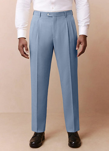 front Owen Dusty Blue Lightweight Tailored Dress Pants