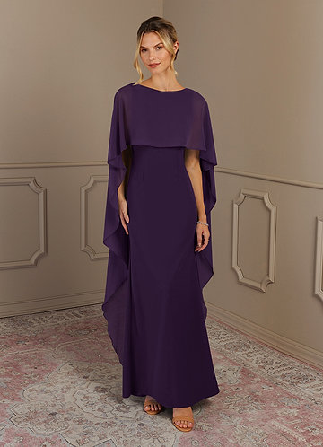 Azazie Dion Mother of the Brides Dresses Plum Sheath Scoop Stretch Crepe Dress image1