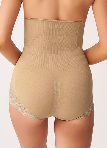 back_High Waisted Control Butt Lifter Lace Panty