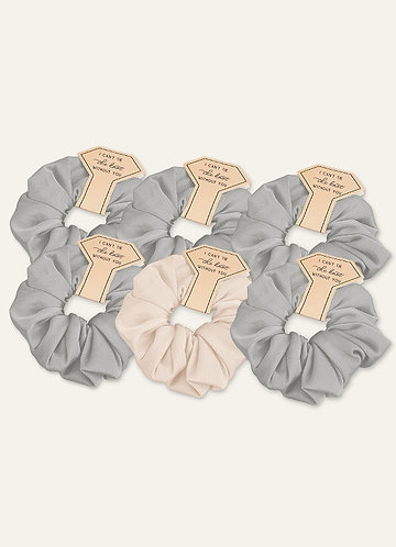front Matchande färg blandad färg Brudtärna Stretch Satin Over Size Scrunchie Set