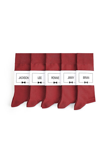 front Calcetines de vestir para hombre con etiqueta personalizada