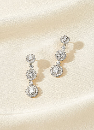 front Iridescent Crystal Drop Earrings