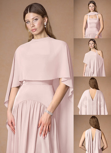 front Azazie Matching Color Chiffon Multiway Cape